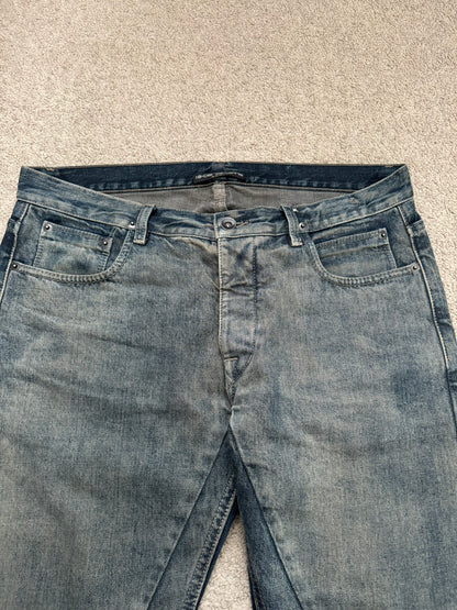 SS15 Rick Owens DRKSHDW Hustler Blue Detroit Cut Denim Jeans