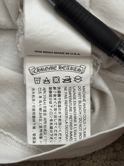 Chrome Hearts Scroll Logo Floral Cross Pocket T Shirt