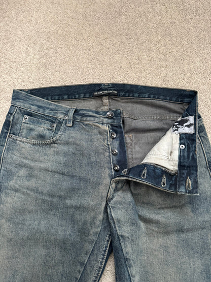 SS15 Rick Owens DRKSHDW Hustler Blue Detroit Cut Denim Jeans