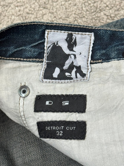 SS15 Rick Owens DRKSHDW Hustler Blue Detroit Cut Denim Jeans