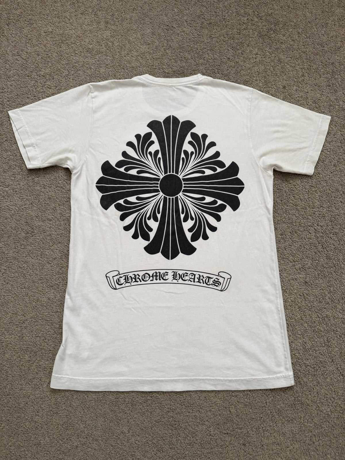 Chrome Hearts Scroll Logo Floral Cross Pocket T Shirt