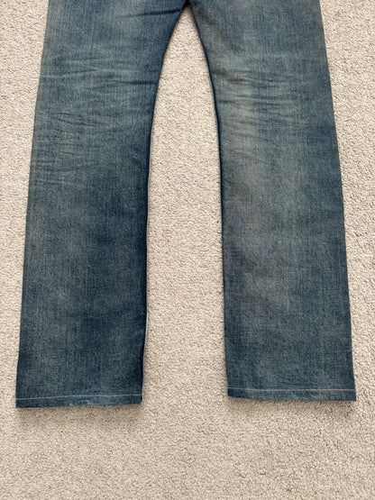 SS15 Rick Owens DRKSHDW Hustler Blue Detroit Cut Denim Jeans