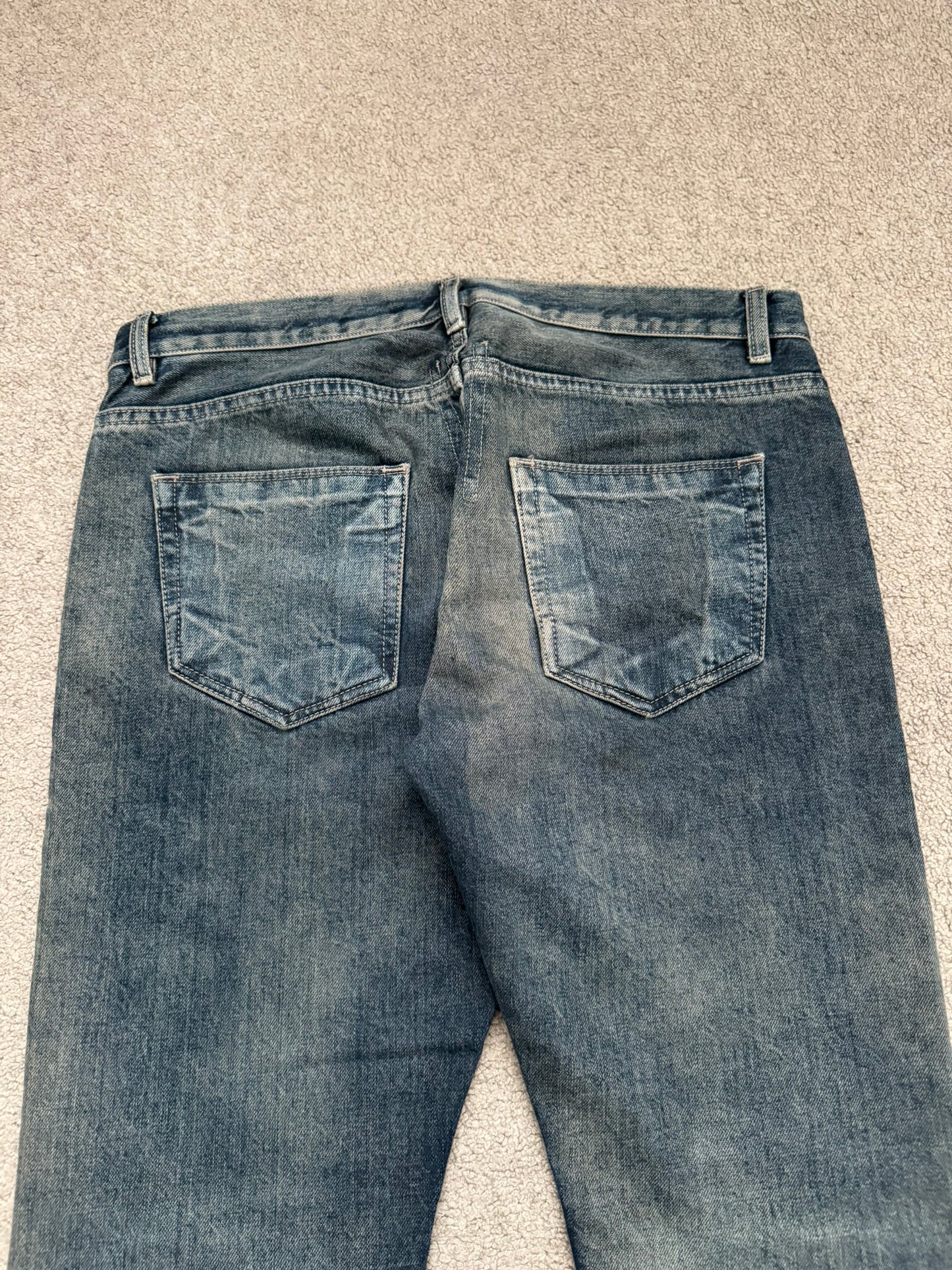 SS15 Rick Owens DRKSHDW Hustler Blue Detroit Cut Denim Jeans