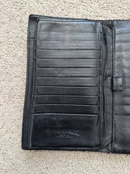 Chrome Hearts "Wave" Maltese Cross Dagger Zip Leather Wallet