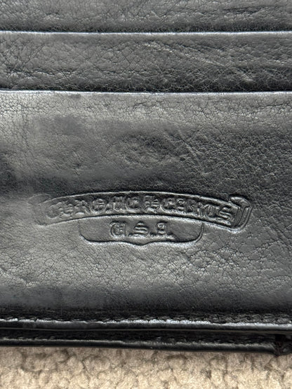 Chrome Hearts "Wave" Maltese Cross Dagger Zip Leather Wallet