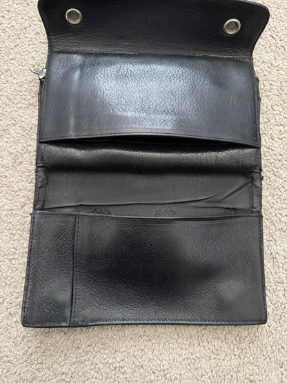 Chrome Hearts "Wave" Maltese Cross Dagger Zip Leather Wallet