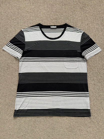 SS05 Dior Homme by Hedi Slimane Block Striped Pocket T Shirt