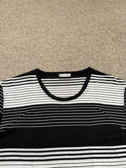 SS05 Dior Homme by Hedi Slimane Block Striped Pocket T Shirt