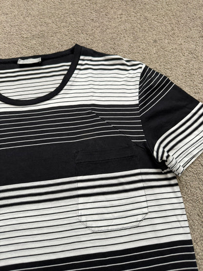 SS05 Dior Homme by Hedi Slimane Block Striped Pocket T Shirt