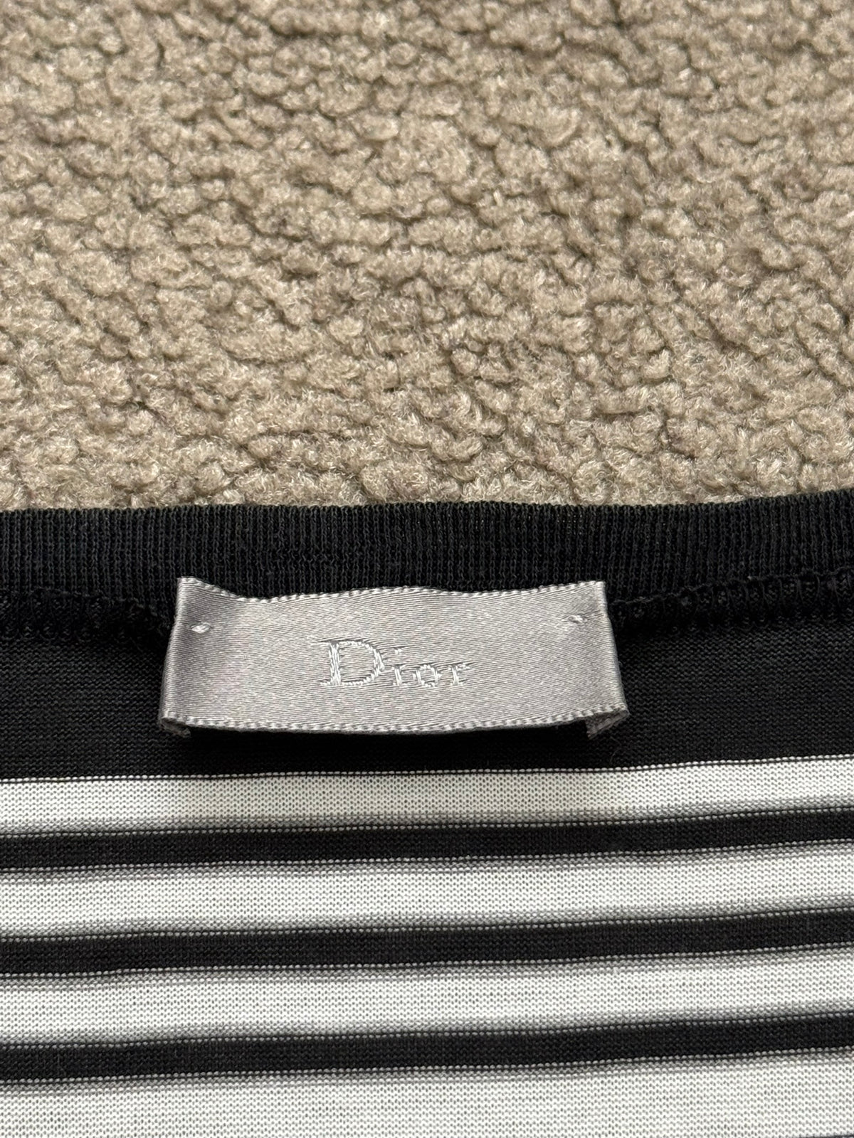SS05 Dior Homme by Hedi Slimane Block Striped Pocket T Shirt