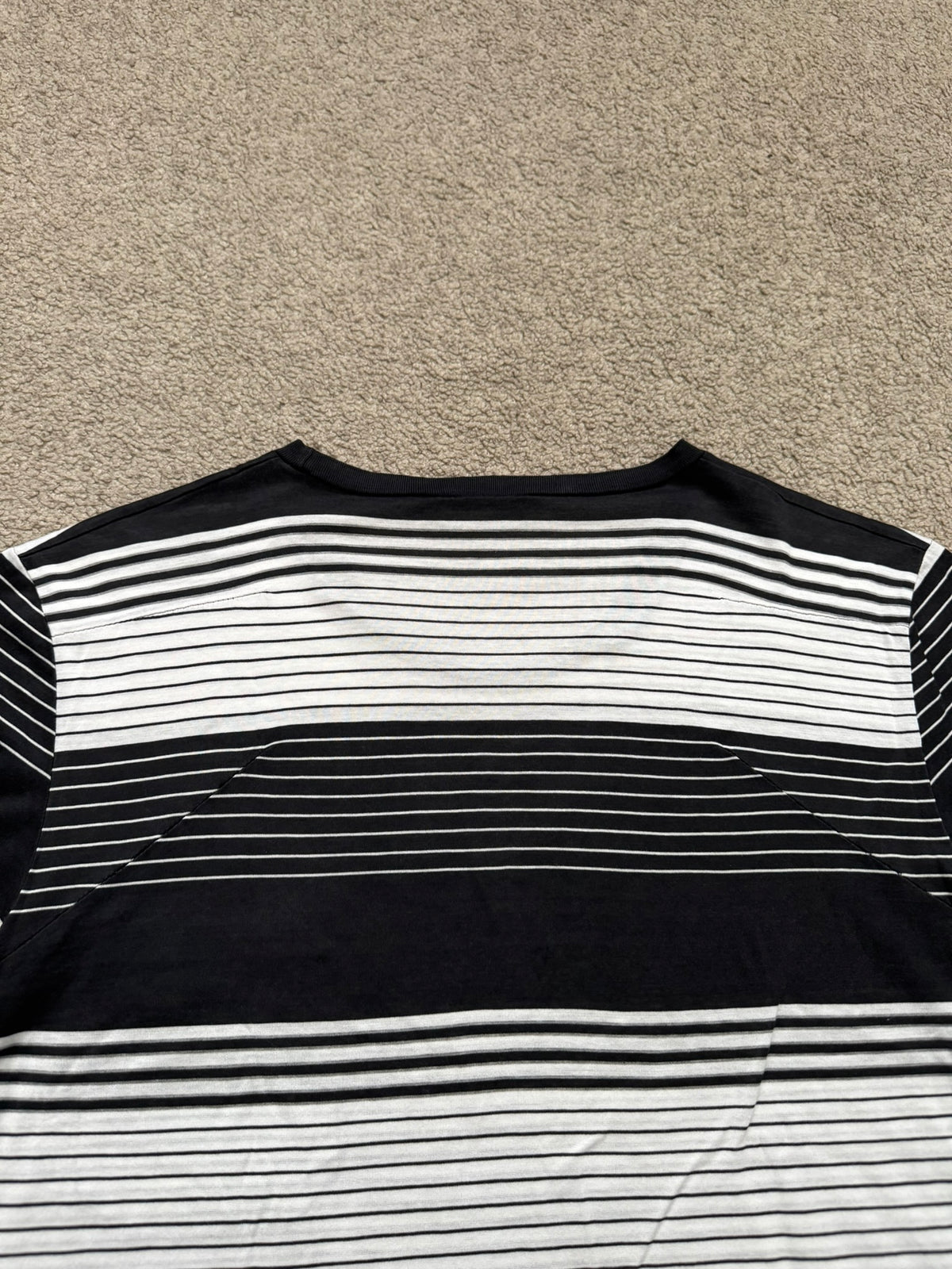 SS05 Dior Homme by Hedi Slimane Block Striped Pocket T Shirt