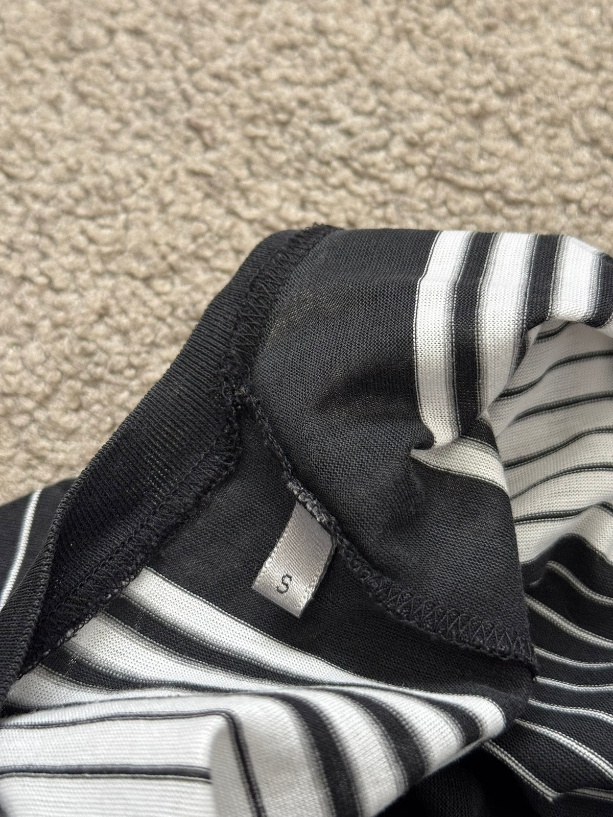 SS05 Dior Homme by Hedi Slimane Block Striped Pocket T Shirt