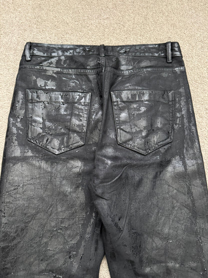 FW24 Rick Owens DRKSHDW Megacrust Foil Wax Detroit Denim Jeans