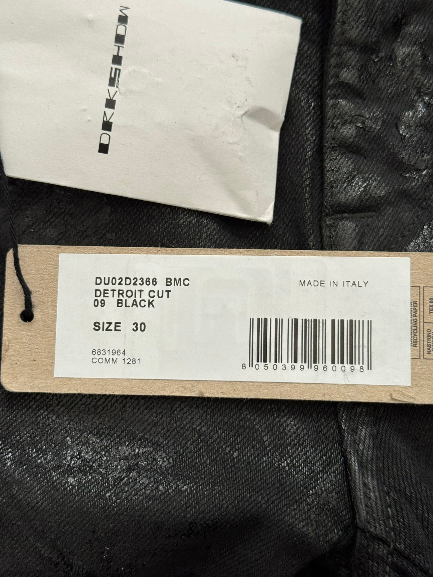 FW24 Rick Owens DRKSHDW Megacrust Foil Wax Detroit Denim Jeans