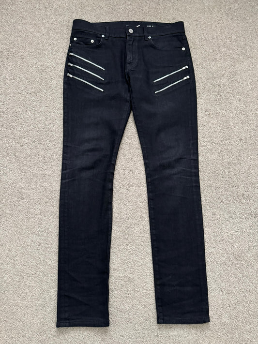 FW15 Saint Laurent by Hedi Slimane 5 Zip Biker D02 Denim Jeans