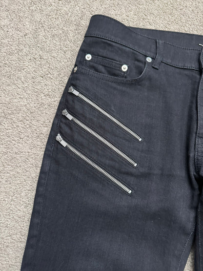 FW15 Saint Laurent by Hedi Slimane 5 Zip Biker D02 Denim Jeans