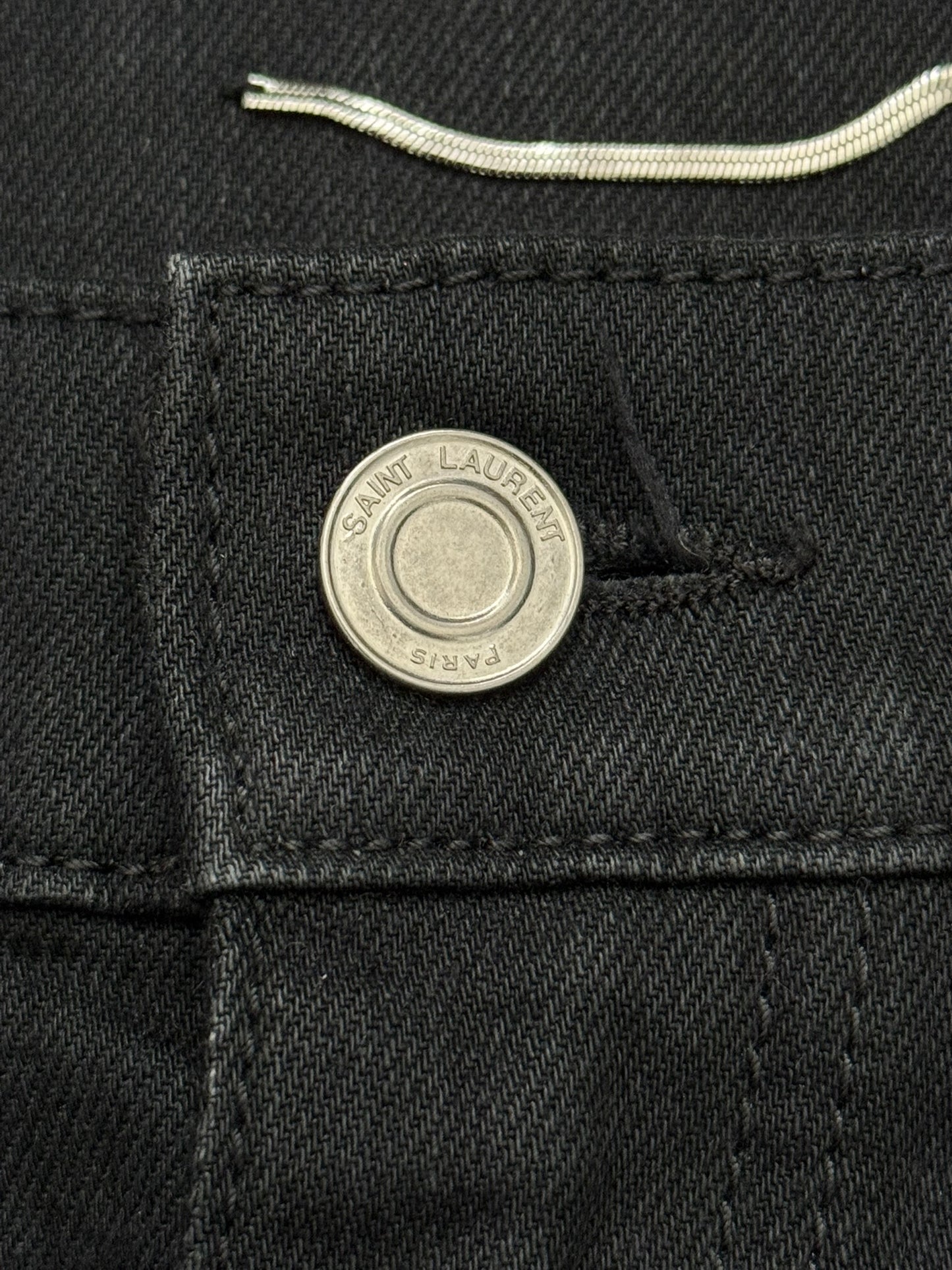 FW15 Saint Laurent by Hedi Slimane 5 Zip Biker D02 Denim Jeans