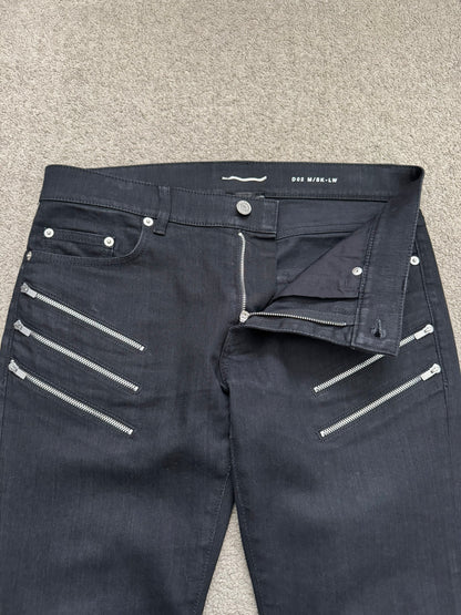 FW15 Saint Laurent by Hedi Slimane 5 Zip Biker D02 Denim Jeans