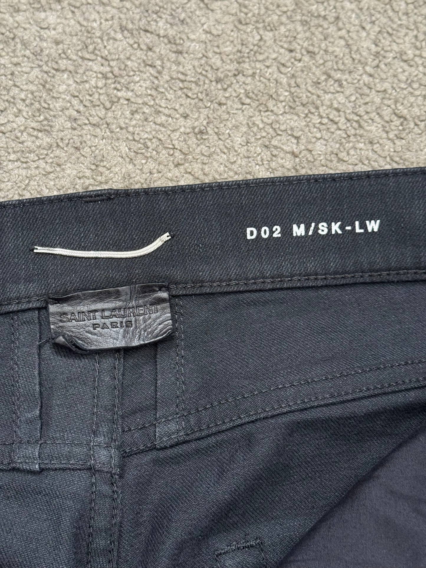 FW15 Saint Laurent by Hedi Slimane 5 Zip Biker D02 Denim Jeans