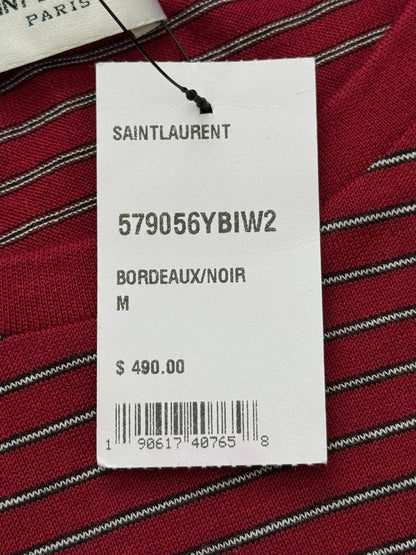 New FW19 Saint Laurent Star Logo Striped T Shirt