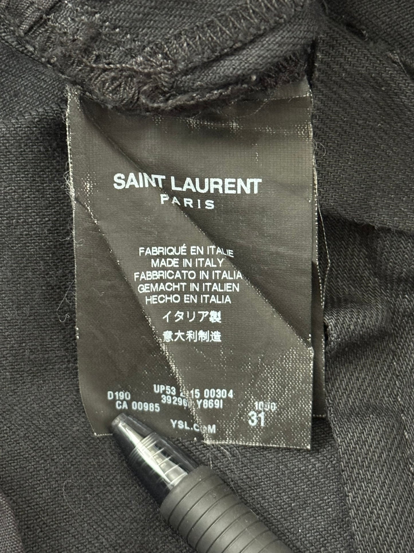 FW15 Saint Laurent by Hedi Slimane 5 Zip Biker D02 Denim Jeans