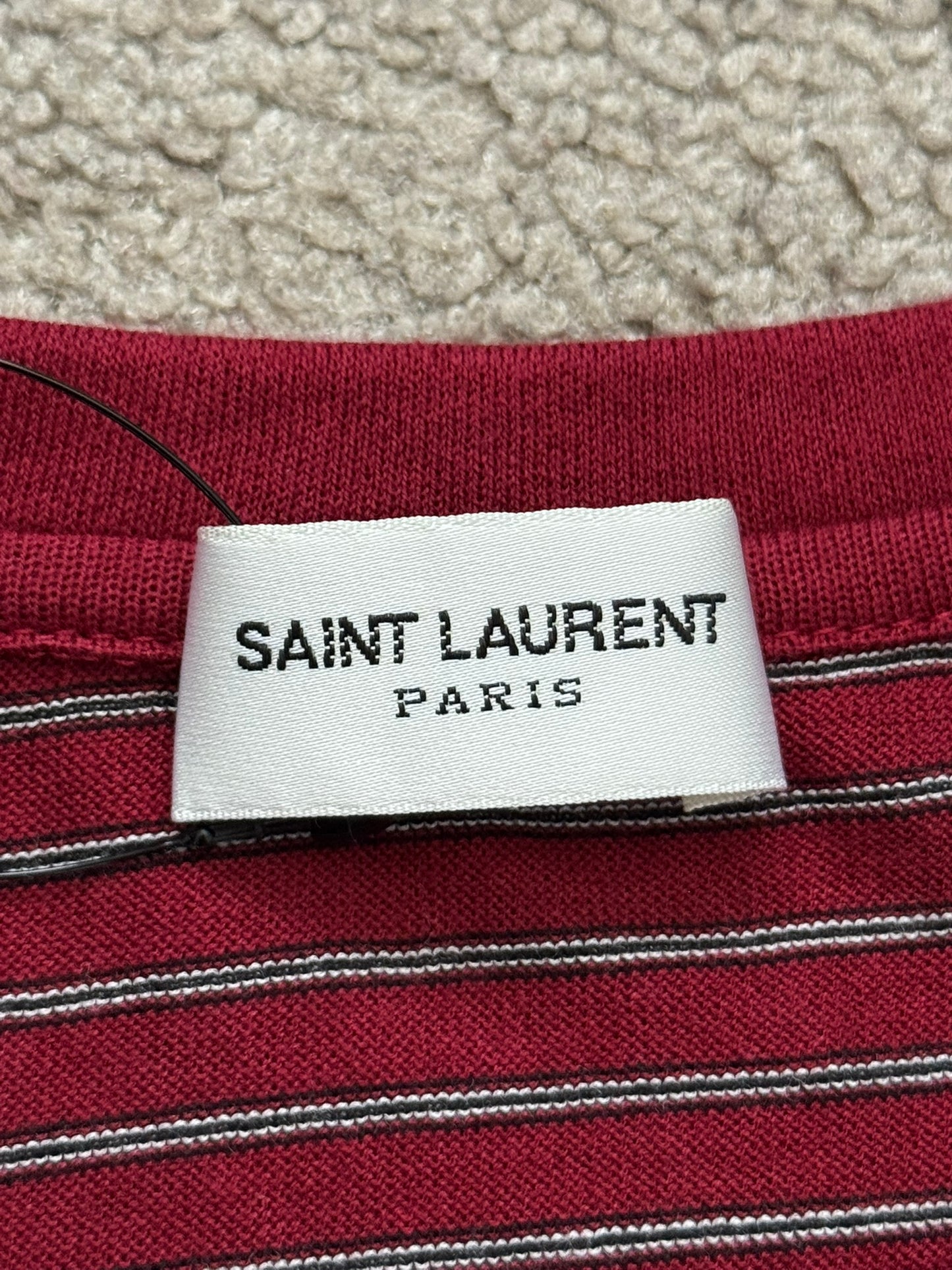 New FW19 Saint Laurent Star Logo Striped T Shirt