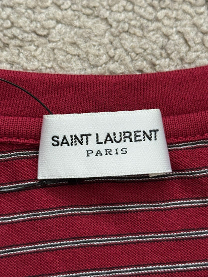 New FW19 Saint Laurent Star Logo Striped T Shirt