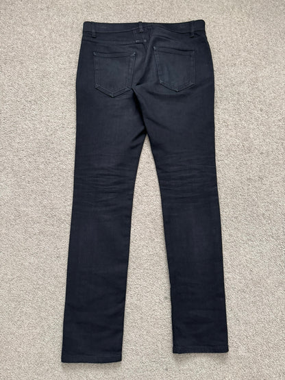 FW15 Saint Laurent by Hedi Slimane 5 Zip Biker D02 Denim Jeans