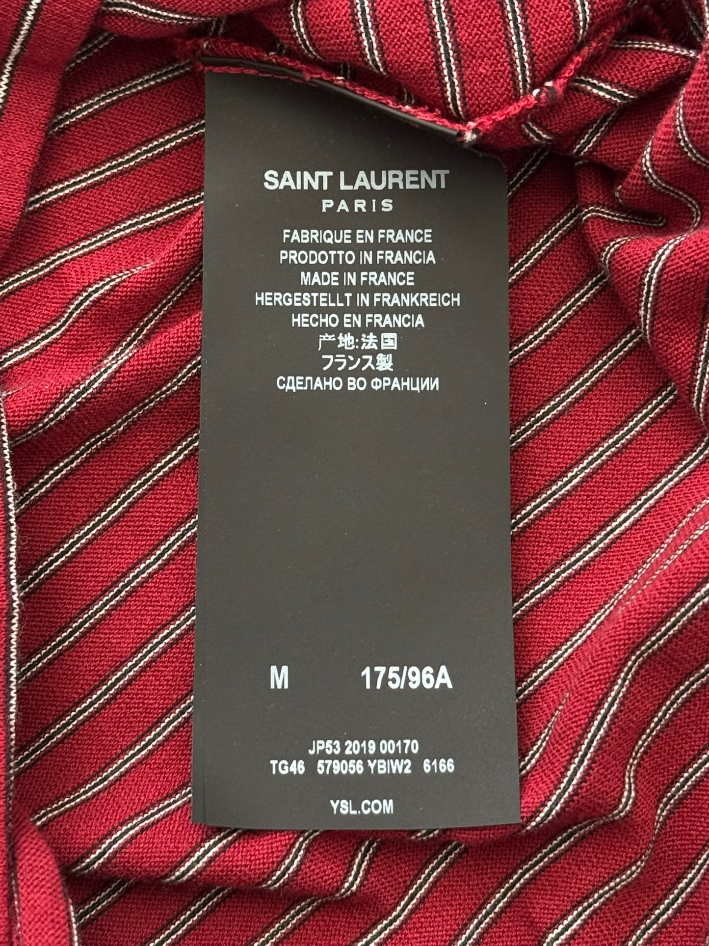 New FW19 Saint Laurent Star Logo Striped T Shirt