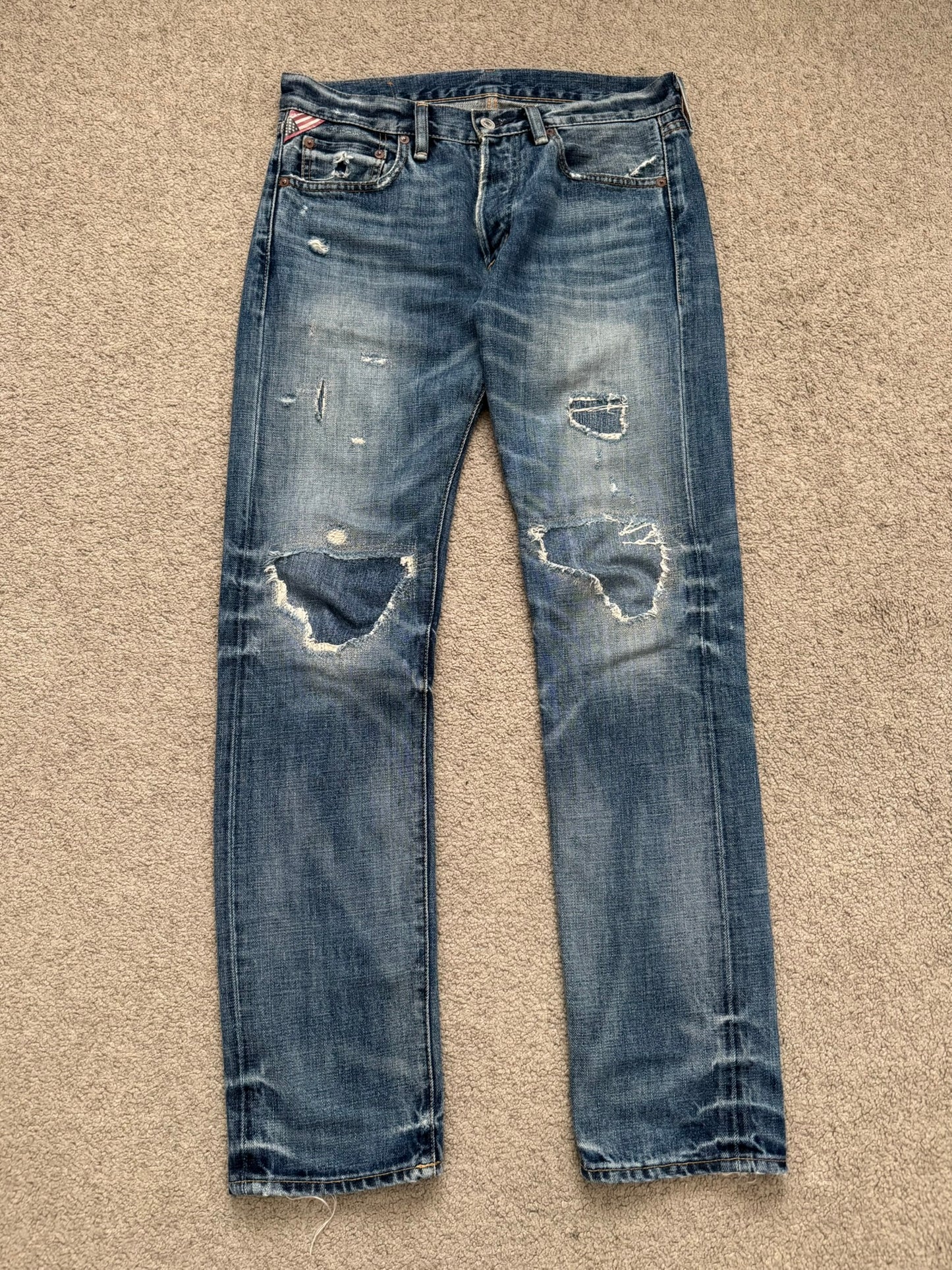 FW14 Denim & Supply Ralph Lauren Faded Distressed Denim Jeans