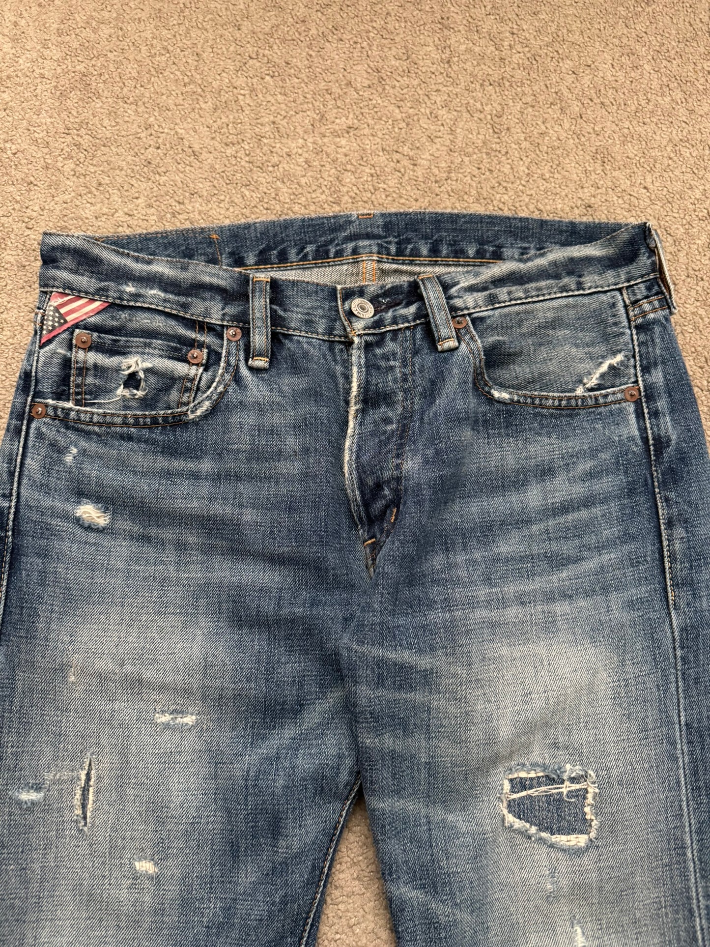 FW14 Denim & Supply Ralph Lauren Faded Distressed Denim Jeans