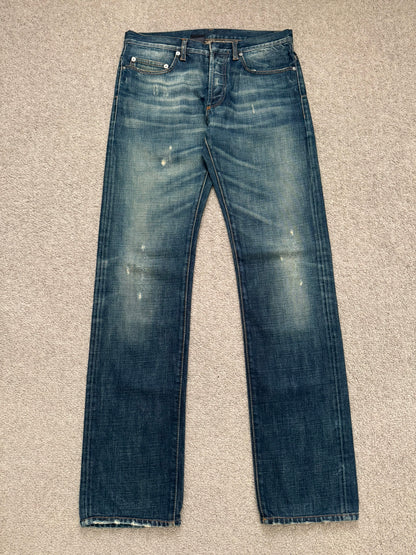 AW06 Dior Homme by Hedi Slimane Dust Wash Distressed Denim Jeans