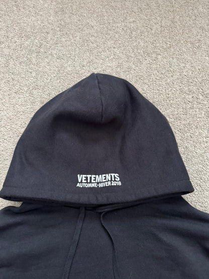 FW18 Vetements by Demna "Metal Tour" Oversized Hoodie