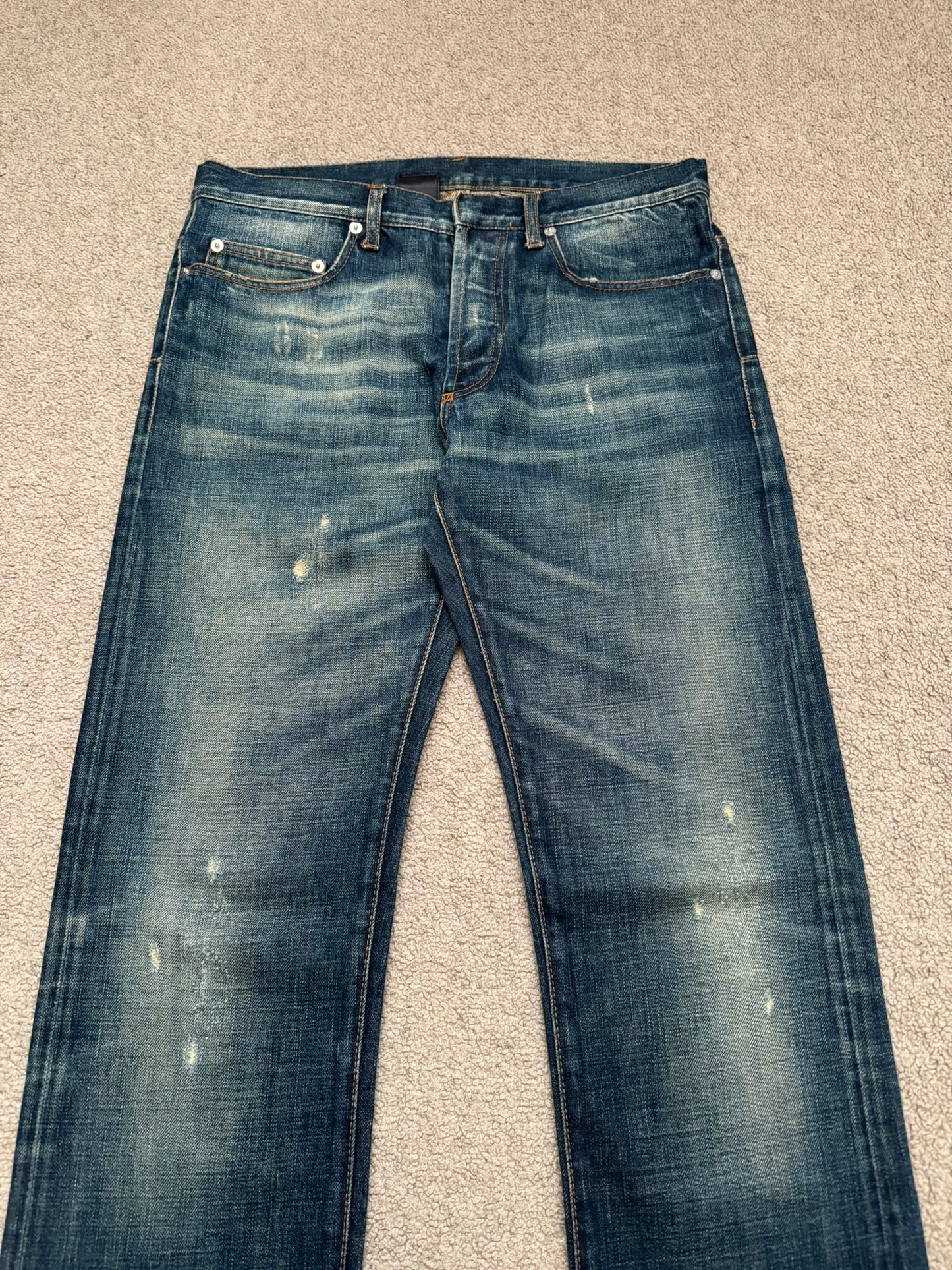 AW06 Dior Homme by Hedi Slimane Dust Wash Distressed Denim Jeans
