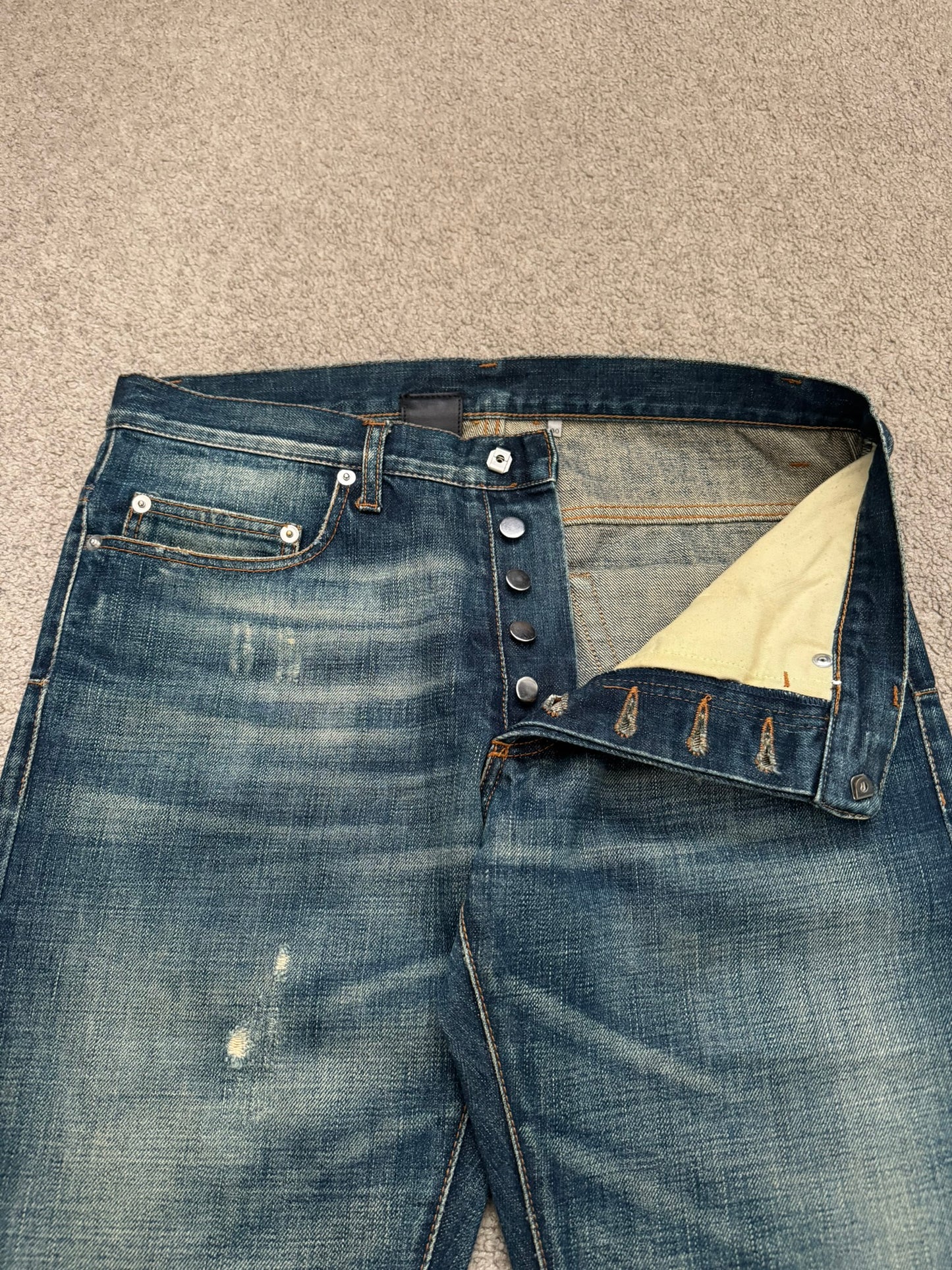 AW06 Dior Homme by Hedi Slimane Dust Wash Distressed Denim Jeans