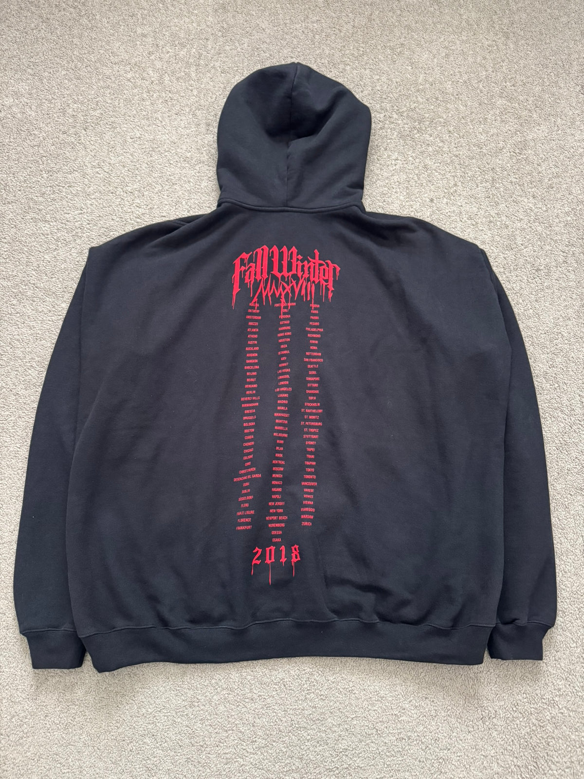 FW18 Vetements by Demna "Metal Tour" Oversized Hoodie