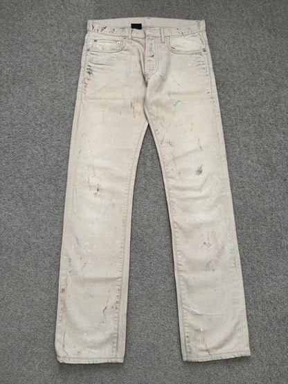 SS10 Dior Homme by Kris Van Assche "Wildcat" Painted Denim Jeans