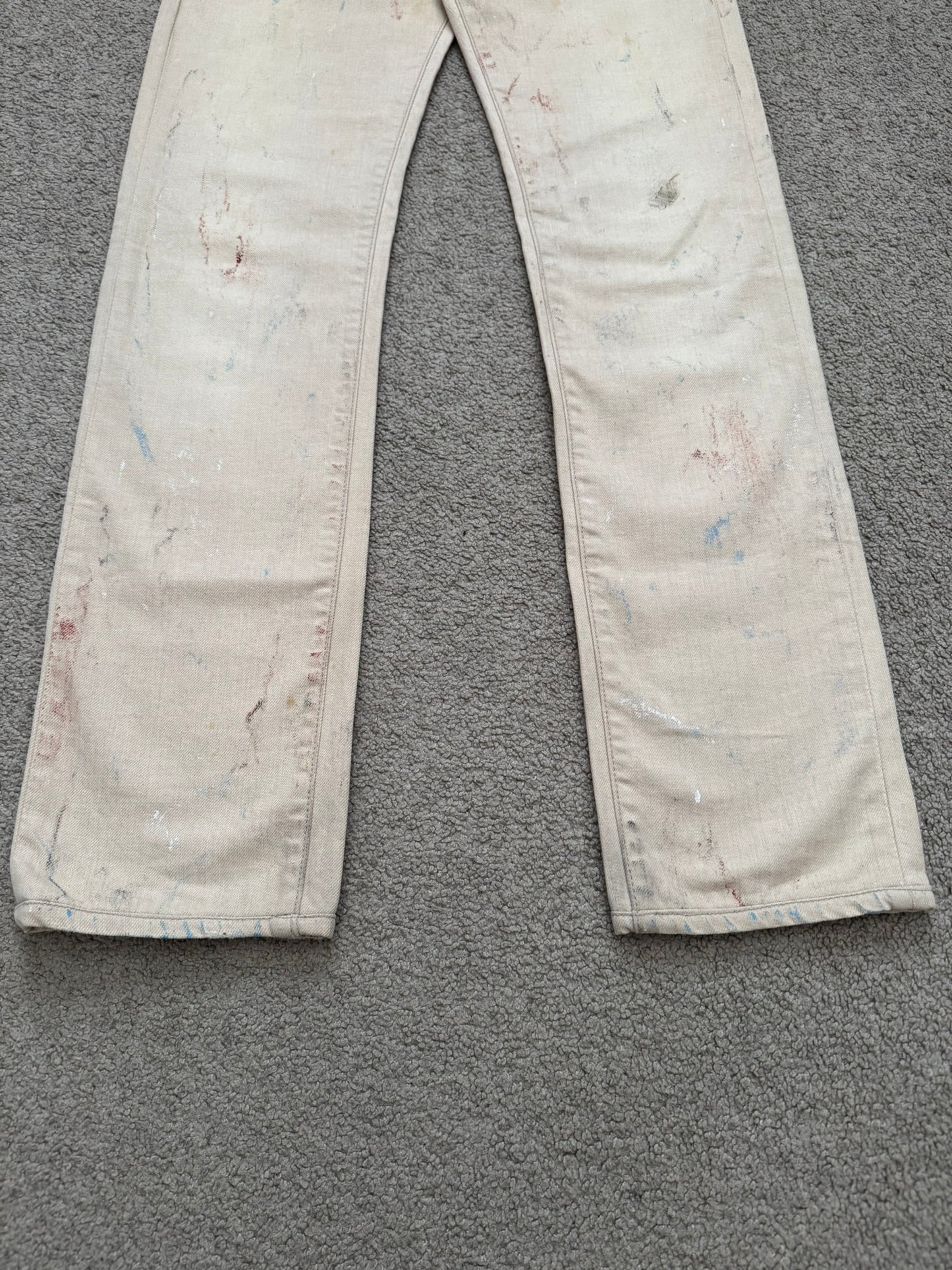 SS10 Dior Homme by Kris Van Assche "Wildcat" Painted Denim Jeans