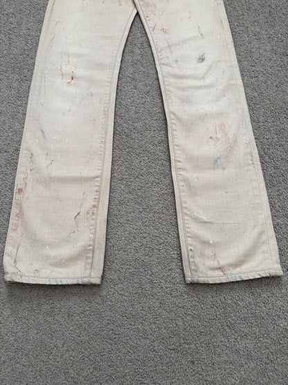 SS10 Dior Homme by Kris Van Assche "Wildcat" Painted Denim Jeans