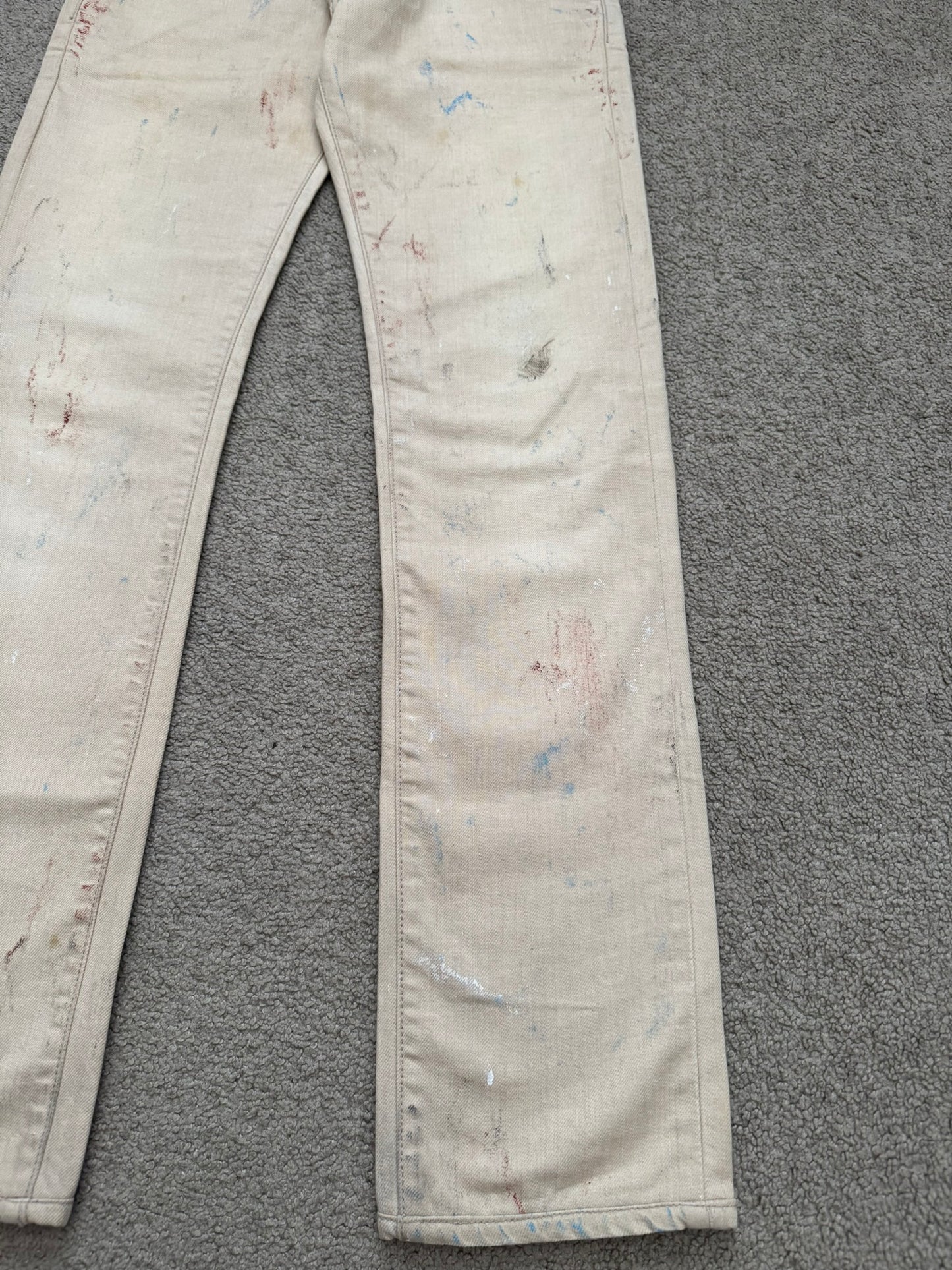 SS10 Dior Homme by Kris Van Assche "Wildcat" Painted Denim Jeans