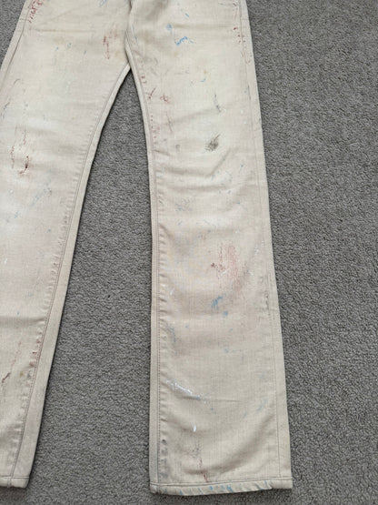 SS10 Dior Homme by Kris Van Assche "Wildcat" Painted Denim Jeans