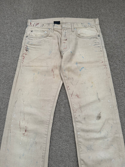 SS10 Dior Homme by Kris Van Assche "Wildcat" Painted Denim Jeans
