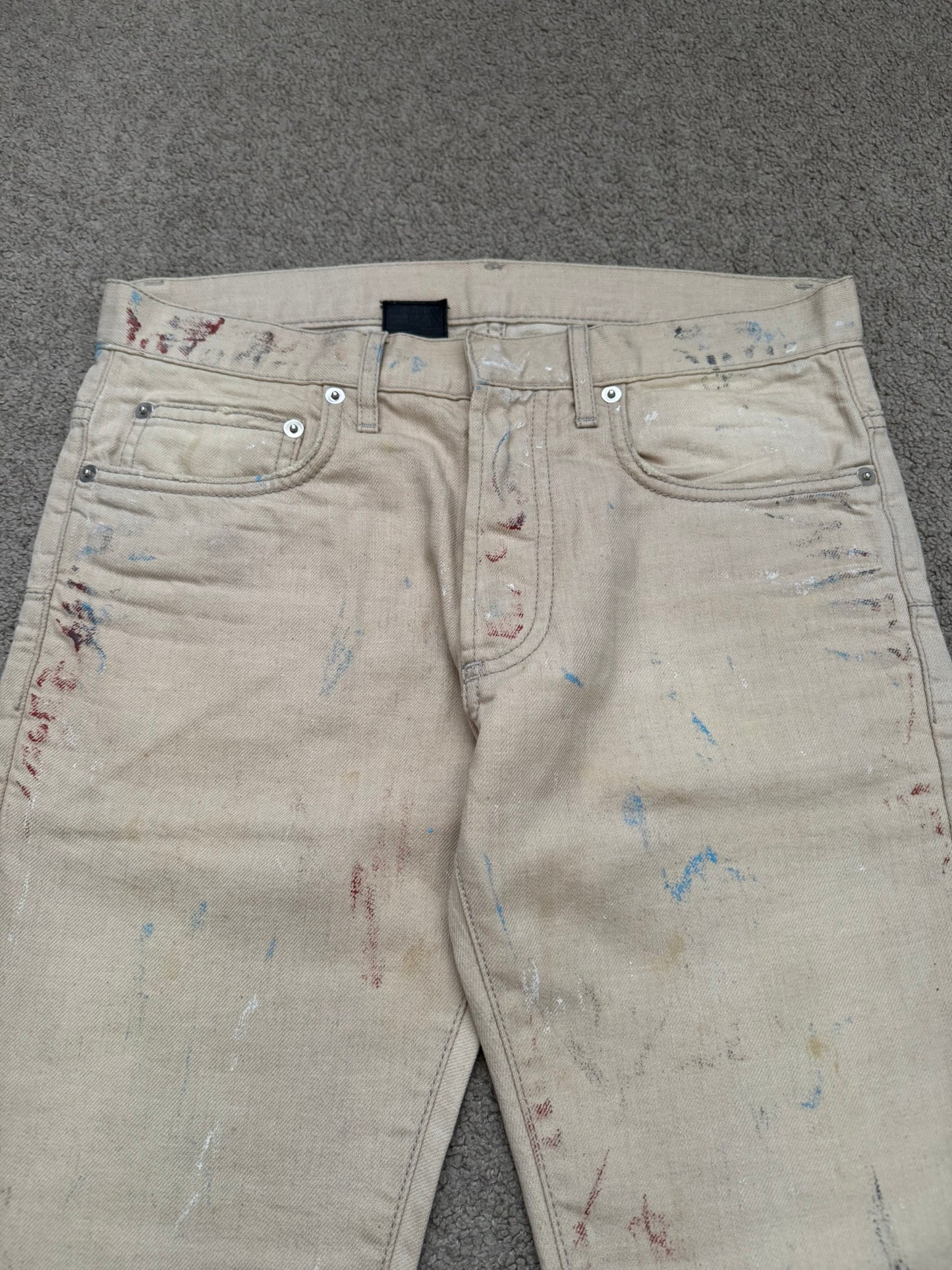 SS10 Dior Homme by Kris Van Assche "Wildcat" Painted Denim Jeans