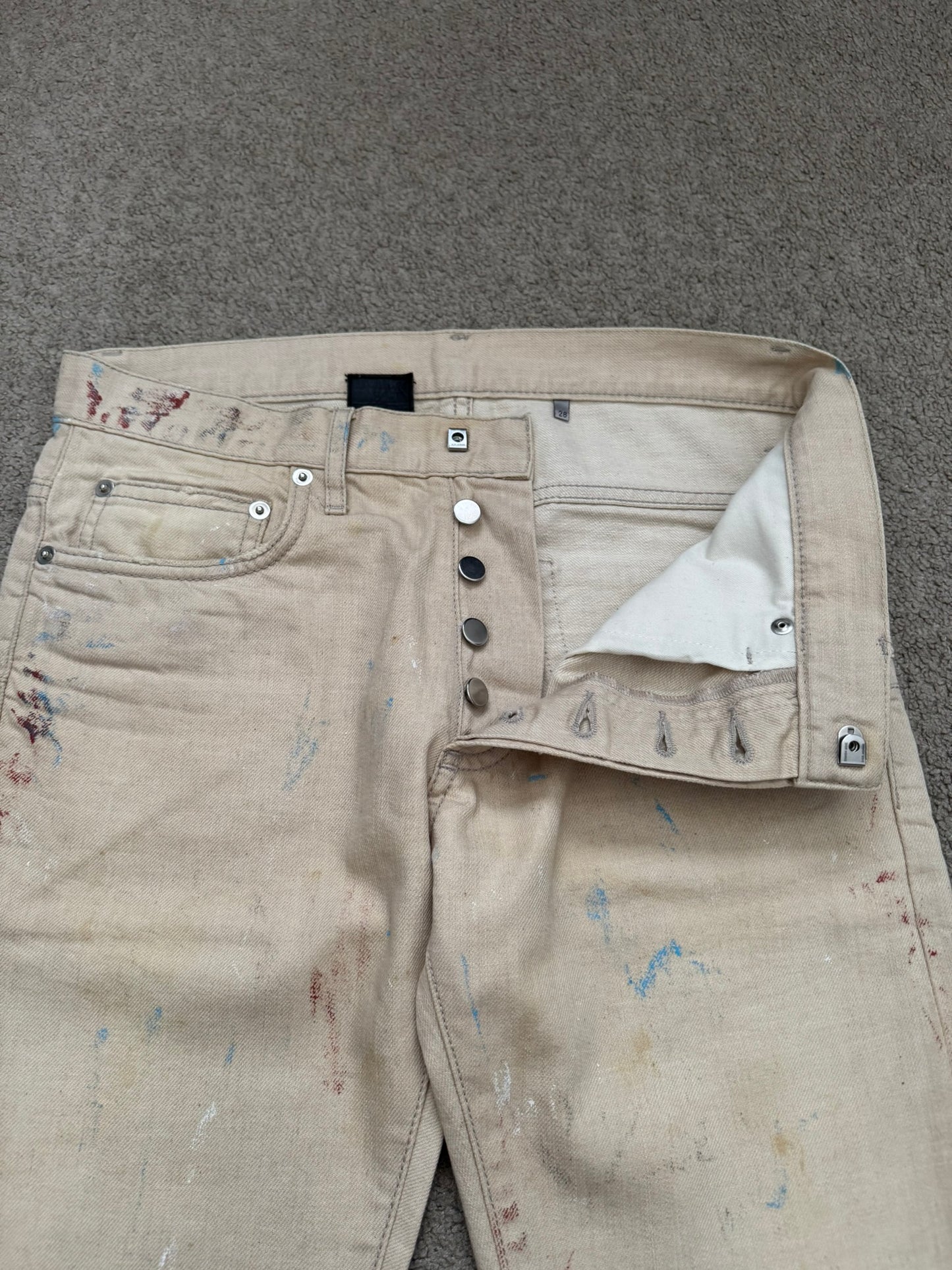 SS10 Dior Homme by Kris Van Assche "Wildcat" Painted Denim Jeans