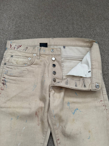 SS10 Dior Homme by Kris Van Assche "Wildcat" Painted Denim Jeans