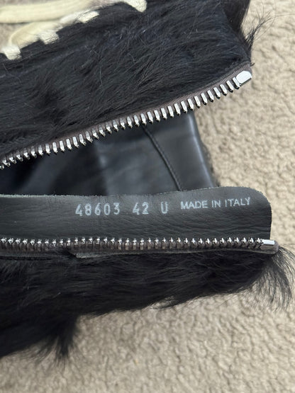 FW22 Rick Owens Pony Hair Cargobasket High Top Sneakers