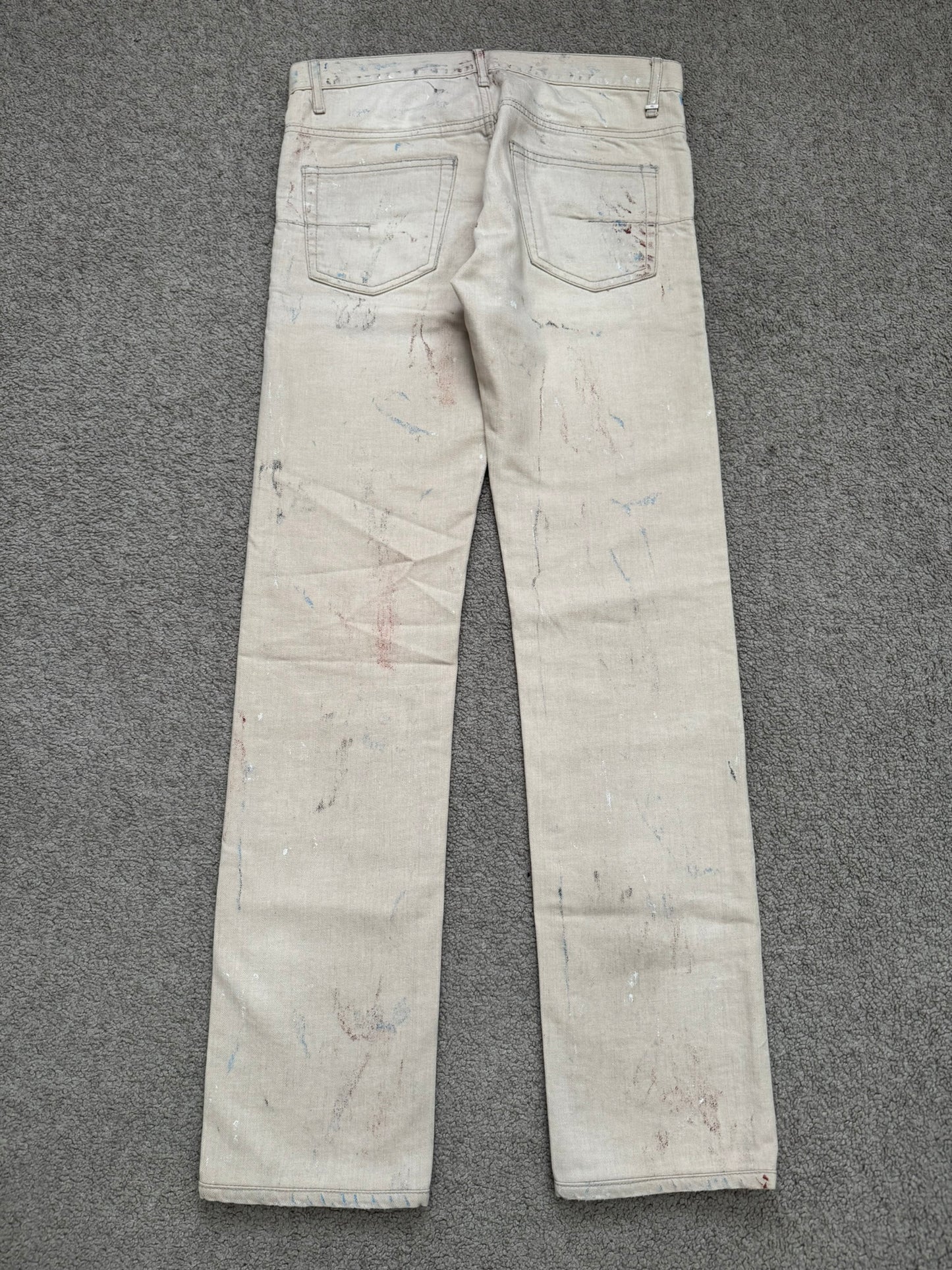 SS10 Dior Homme by Kris Van Assche "Wildcat" Painted Denim Jeans