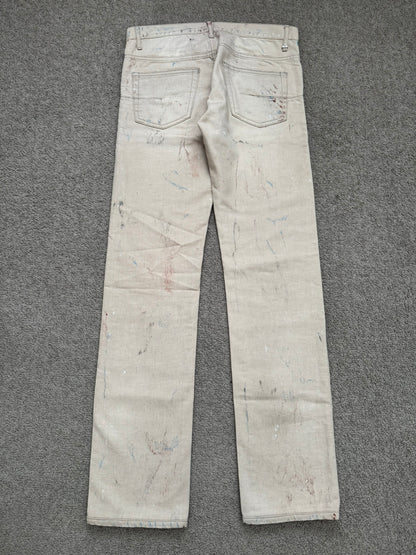 SS10 Dior Homme by Kris Van Assche "Wildcat" Painted Denim Jeans