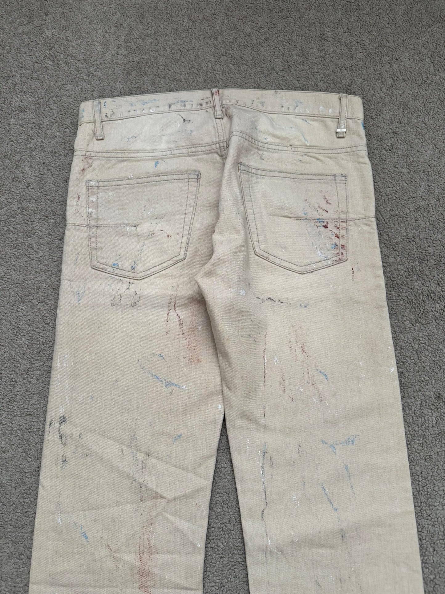 SS10 Dior Homme by Kris Van Assche "Wildcat" Painted Denim Jeans