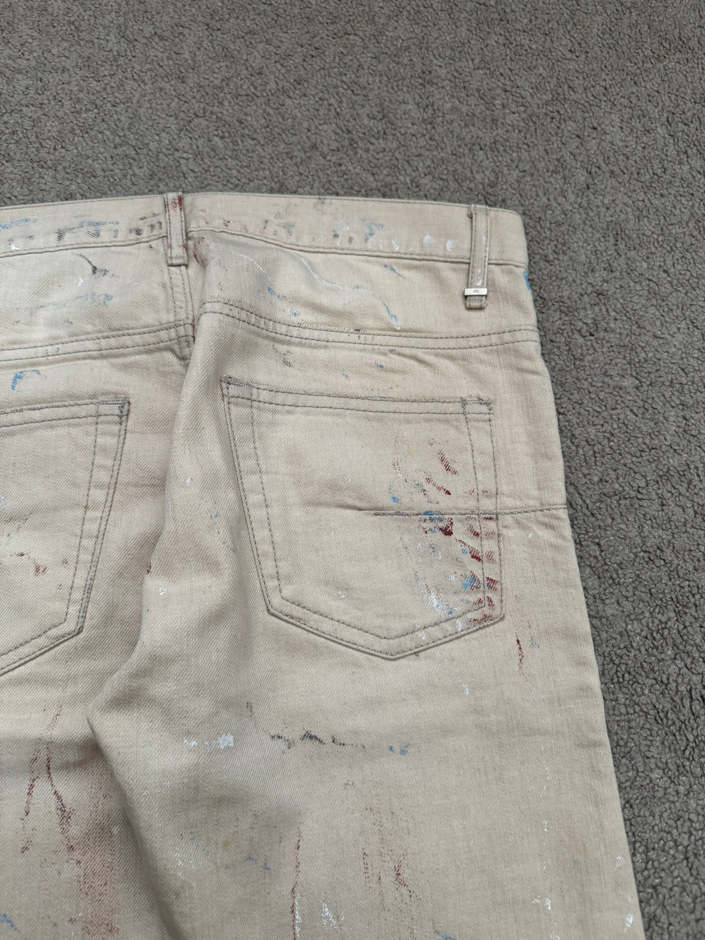 SS10 Dior Homme by Kris Van Assche "Wildcat" Painted Denim Jeans